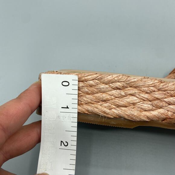 KAANAS Inagua Crossover Raffia Braid Sandals Size 9 Beige‎ Pink Flatform Slides - Picture 8 of 10